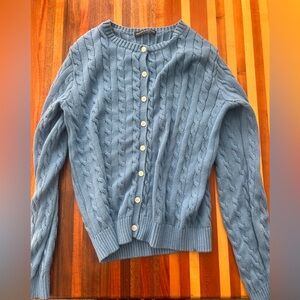 Brandy Melville Light Blue Cable Knit Cardigan